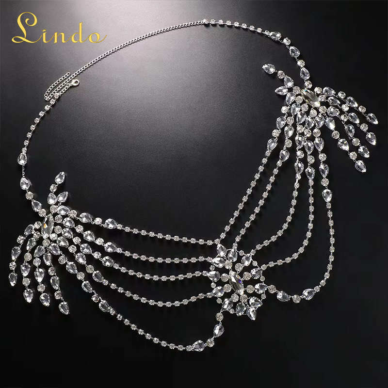 Bridal Rhinestone Shoulder Necklace Body Chain