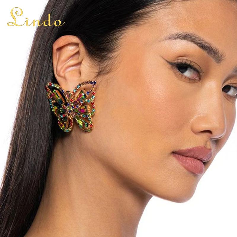 Colorful Large Butterfly Earrings