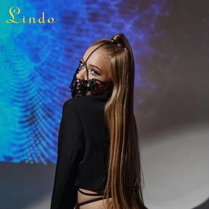 Costume Black Crystal Masquerade Mask