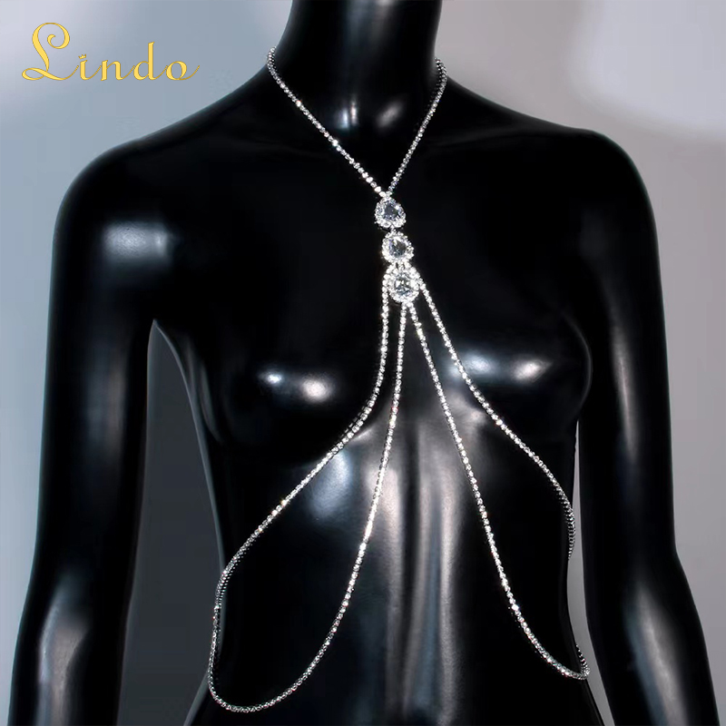 Crystal Draped Harness Body Chain
