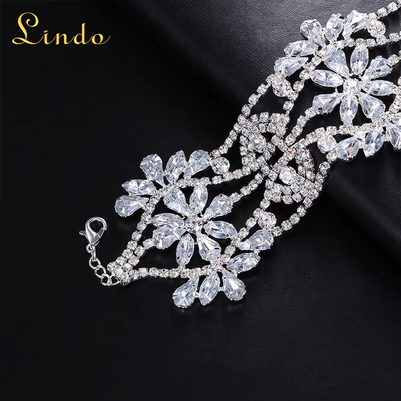 Crystal Boho Sparkly Flower Choker