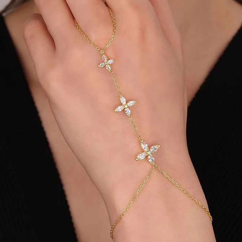 Crystal Flower Bracelet Hand Chain