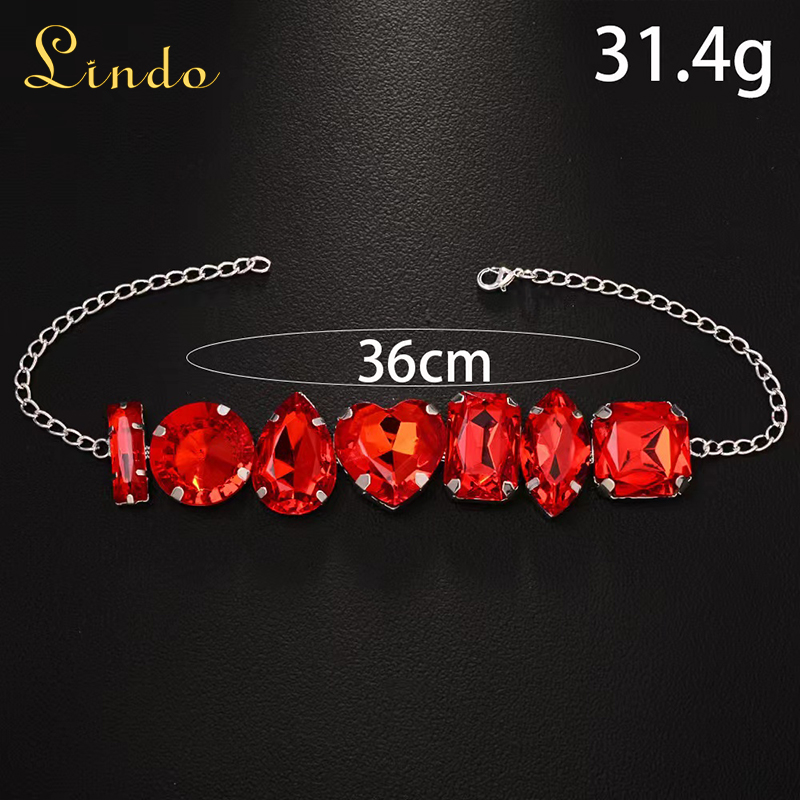Crystal Red Rhinestone Bracelet for Women