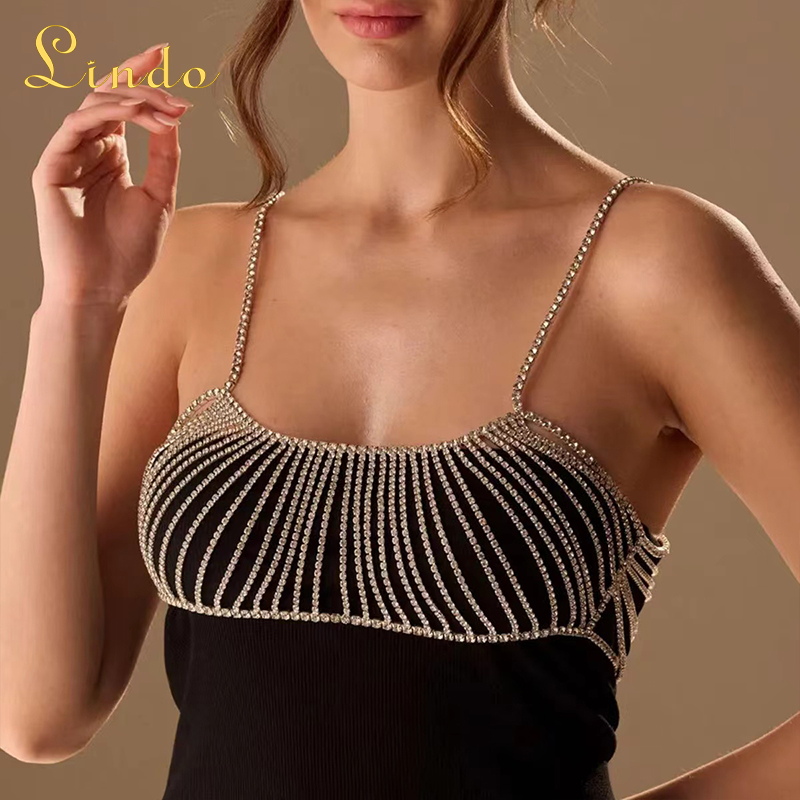 Crystal Rhinestone Bra Top for Women