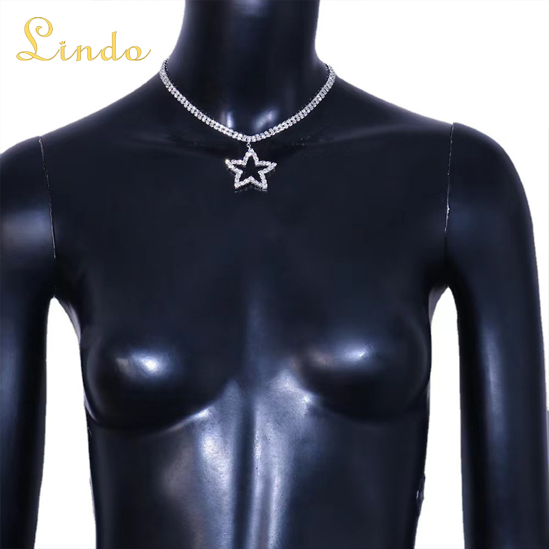 Crystal Rhinestone Star Pendant Necklace