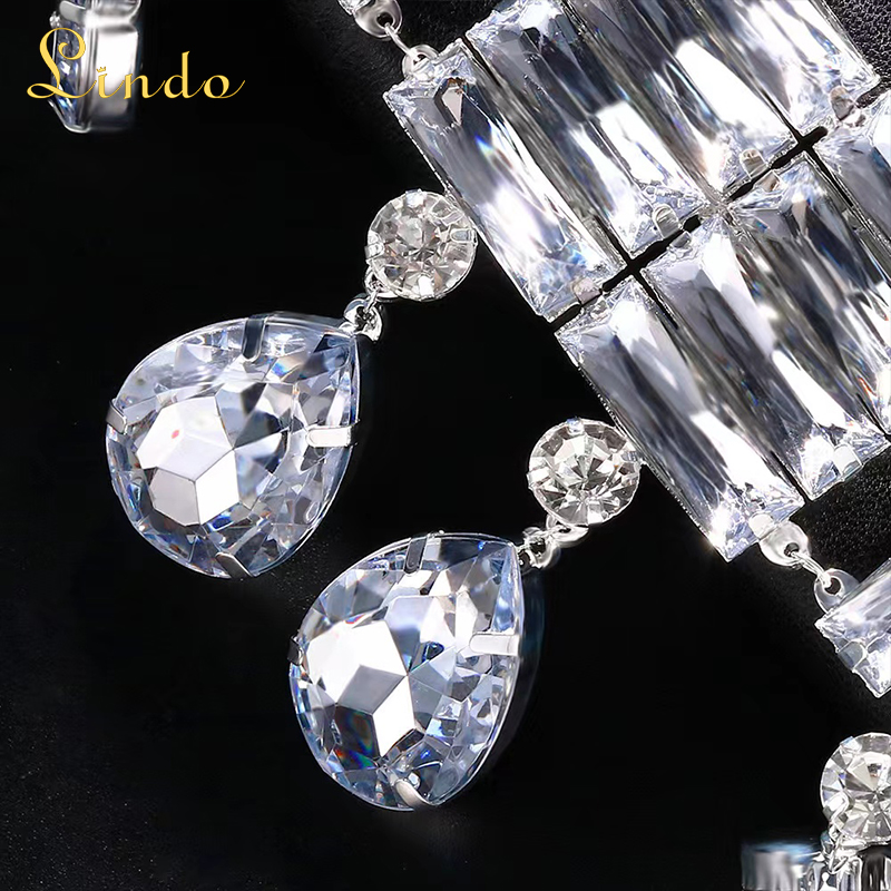 Crystal Teardop Pendant for Collar Necklace