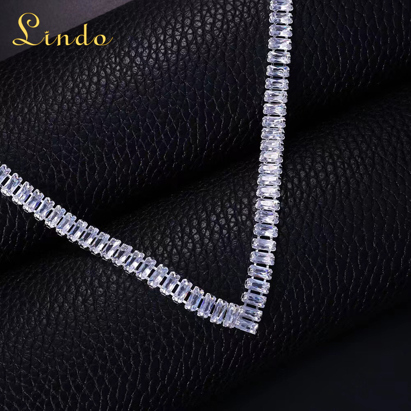 Crystal V Shape Tennis Necklace