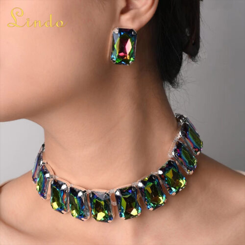 Earrings and Necklace Rhinestone Jewelry Sets