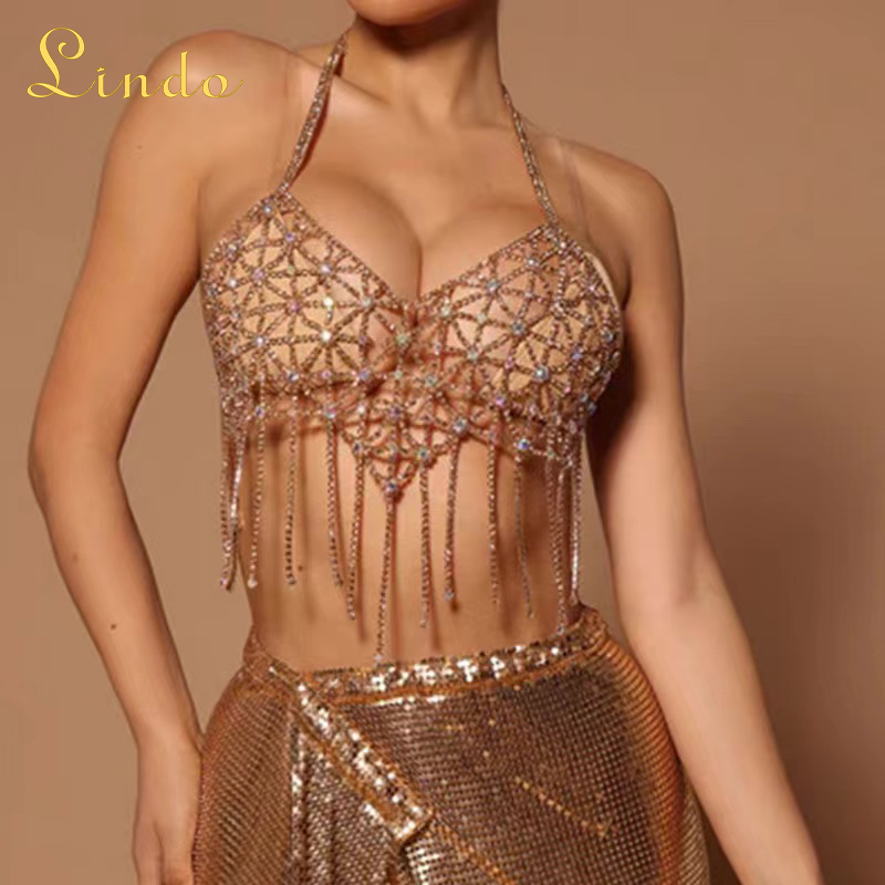 Gold Color Body Chain Bra​