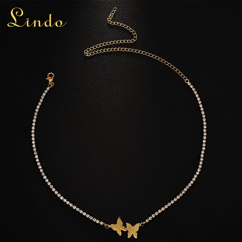 Gold Color Butterfly Pendant Necklace