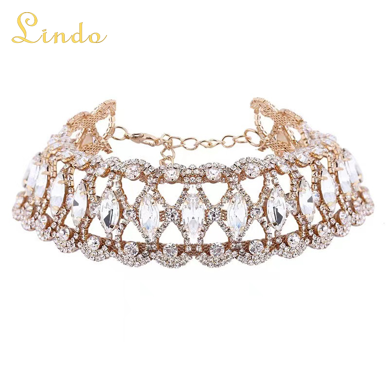 Gold Color Crystal Choker