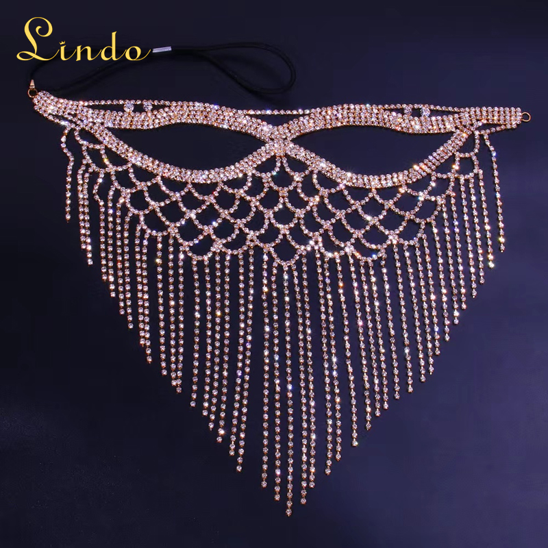 Gold Color Masquerade Masks​ Face Chains for Women