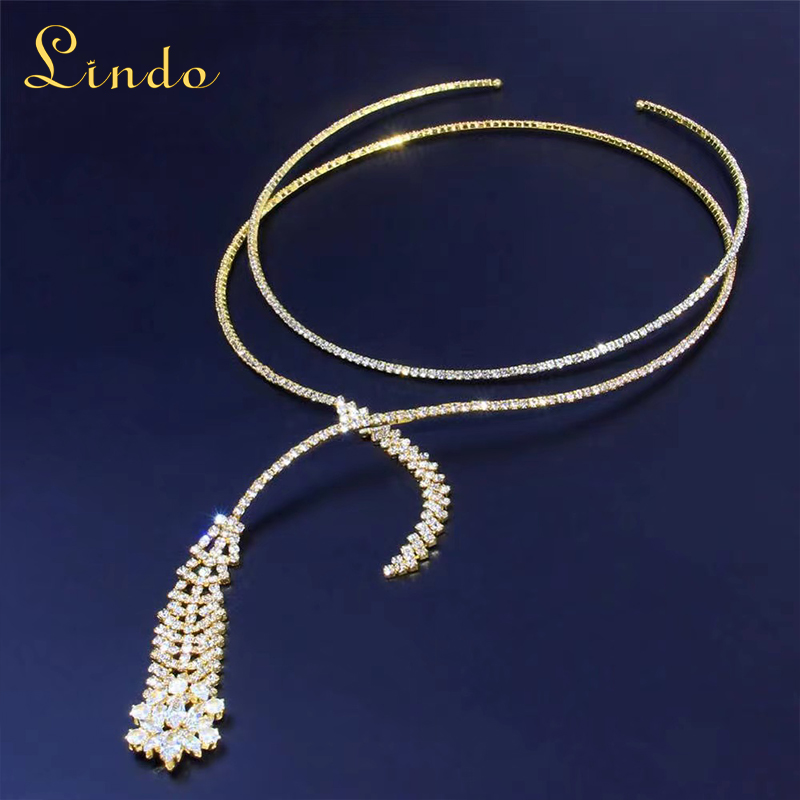 Gold Rhinestone Choker Necklace