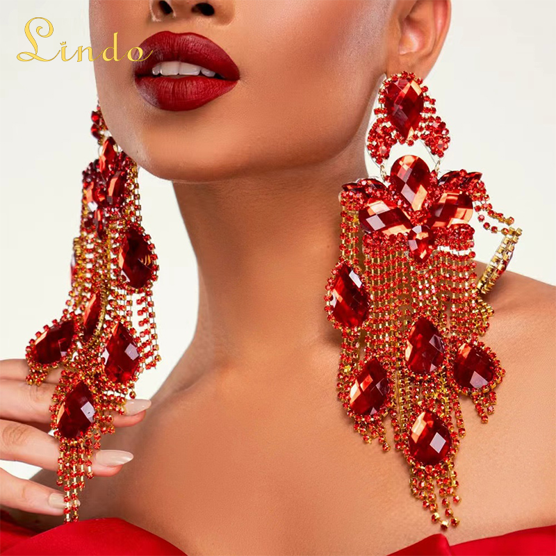 Large Red Earrings
