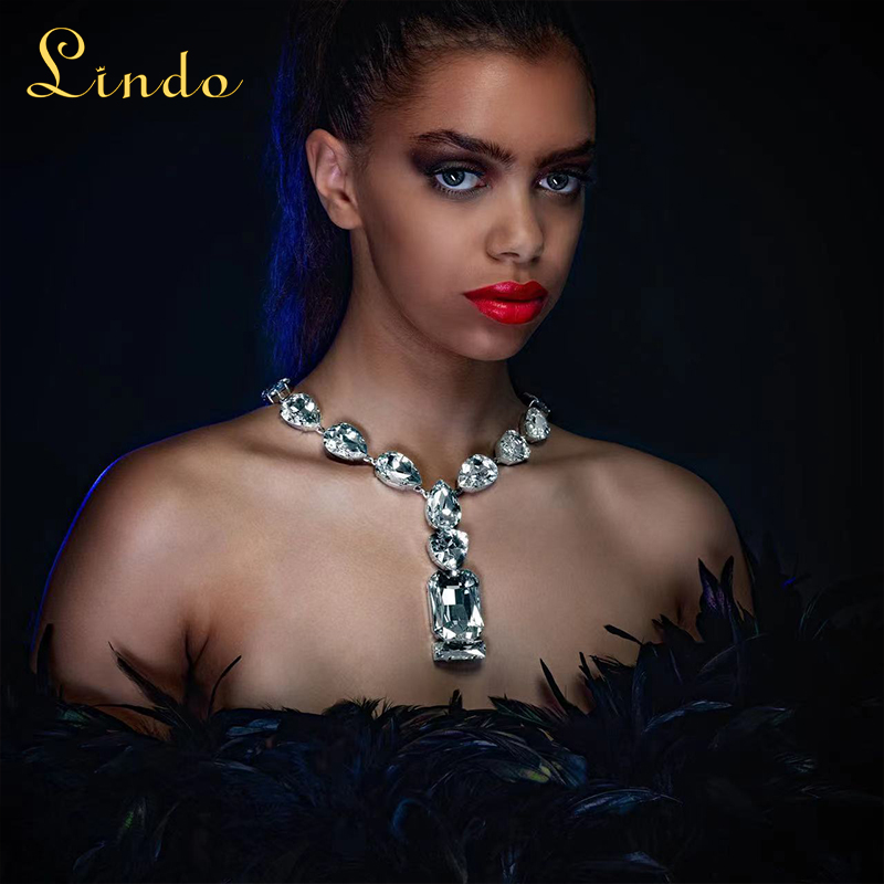 Large Teardrop Crystal Necklace
