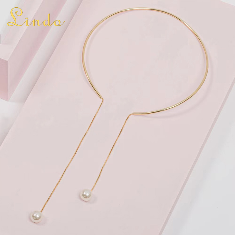 Metal Pearl Open Choker Necklace