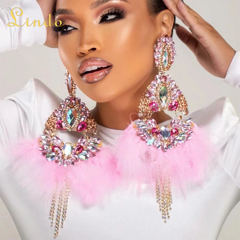 Pink Feather Earrings