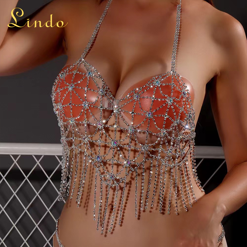 Rhinestone Body Chain Bra​