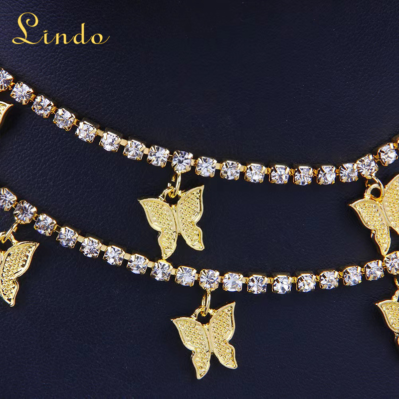 Rhinestone Butterfly Necklace Choker