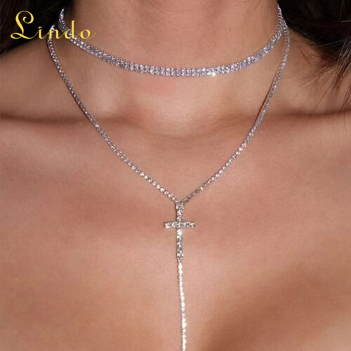 Rhinestone Cross Necklace