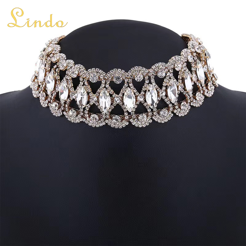 Rhinestone Crystal Choker Necklace for Women