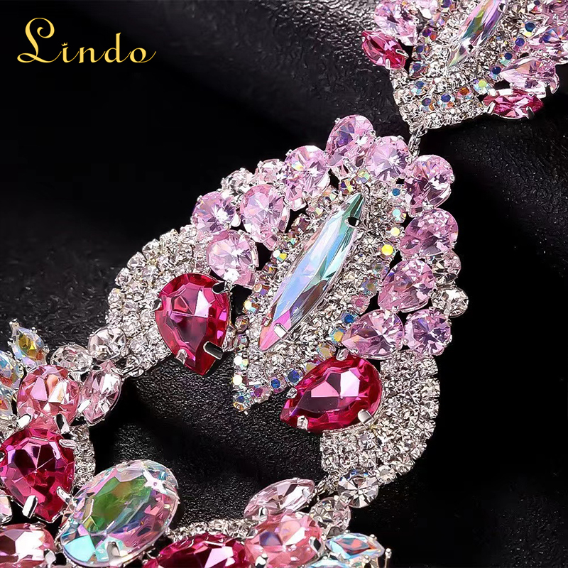 Rhinestone Crystal Pink Earrings