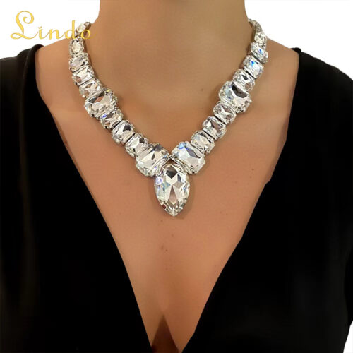 Rhinestone Crystal Statement Necklace