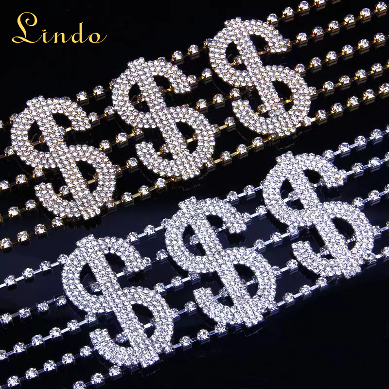Rhinestone Dollar Sign for Choker Necklace