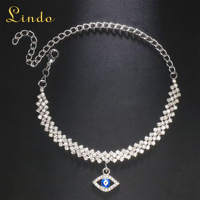 Rhinestone Evil Eyle Anklet