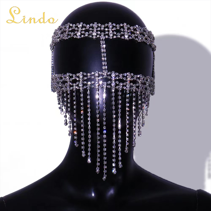 Rhinestone Face Chain Mask