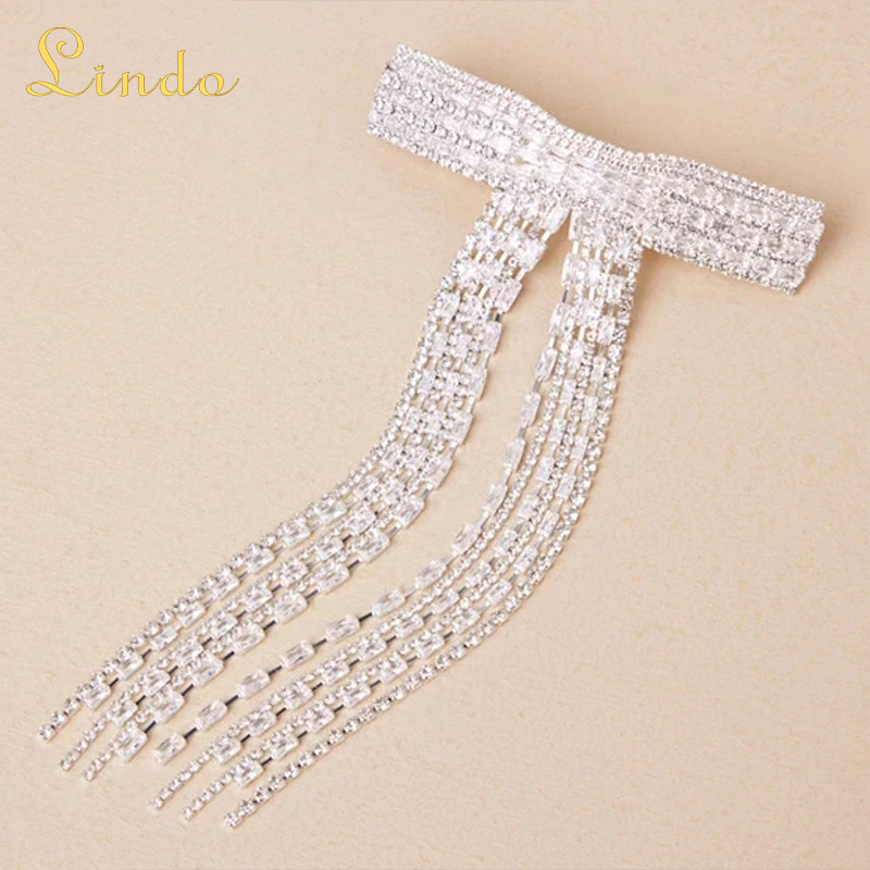 Rhinestone Hair Bow Barrette