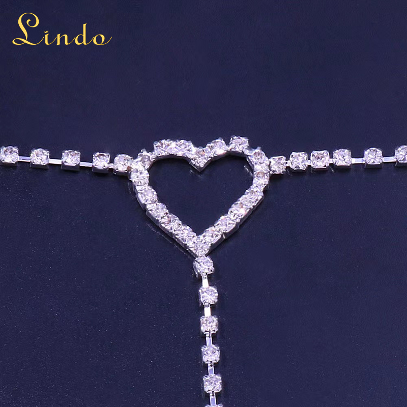Rhinestone Heart Shape Body Chain