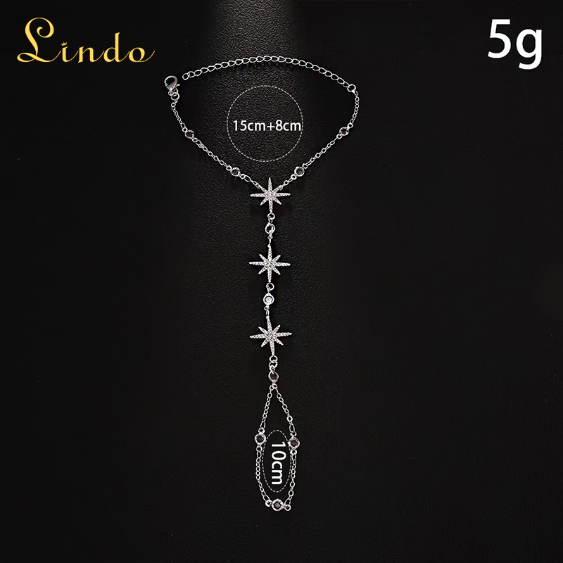 Rhinestone Ring Finger Bracelet