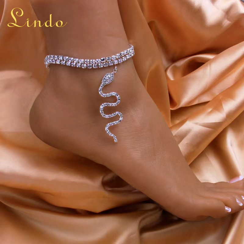 Rhinestone Sparkling Snake Anklet