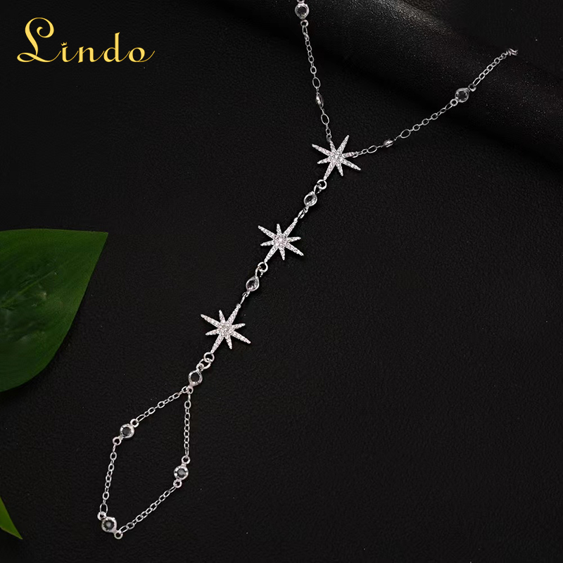 Rhinestone Stars Finger Bracelet