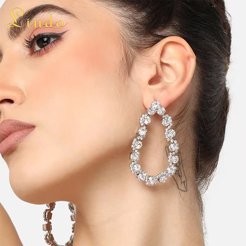 Rhinestone Teardrop Earrings