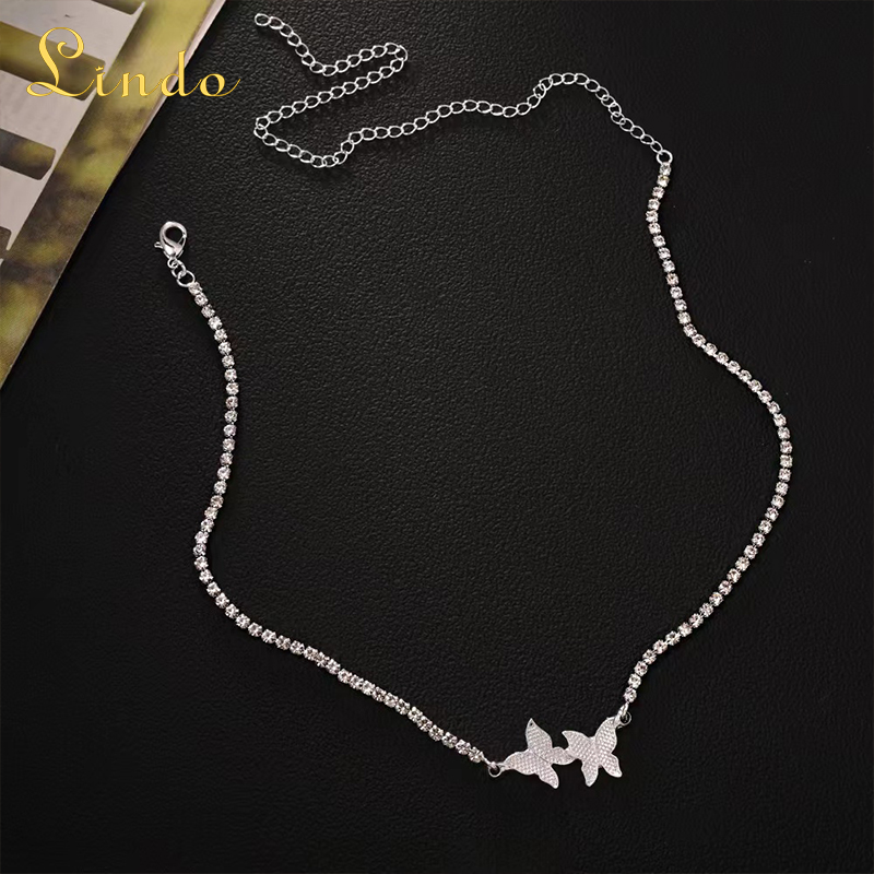 Silver Color Butterfly Pendant Necklace