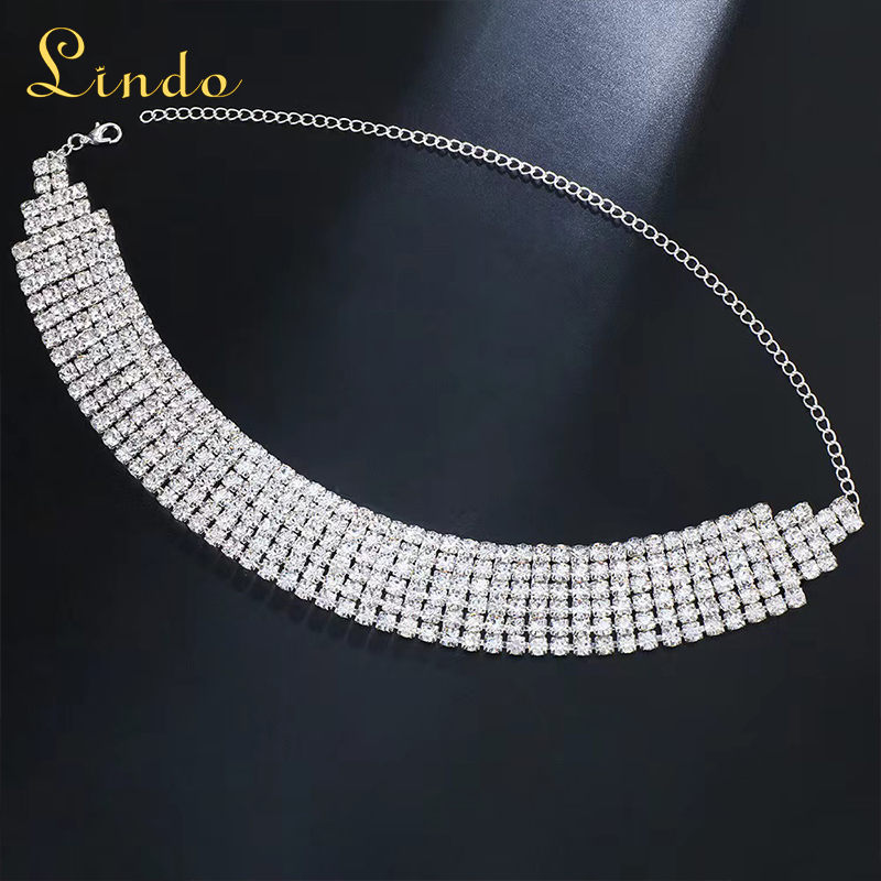 Silver Color Crystal Rhinestone Choker