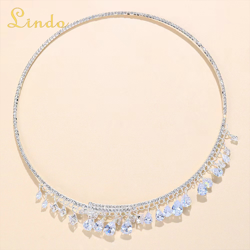 Silver Color Cubic Zirconia Necklace