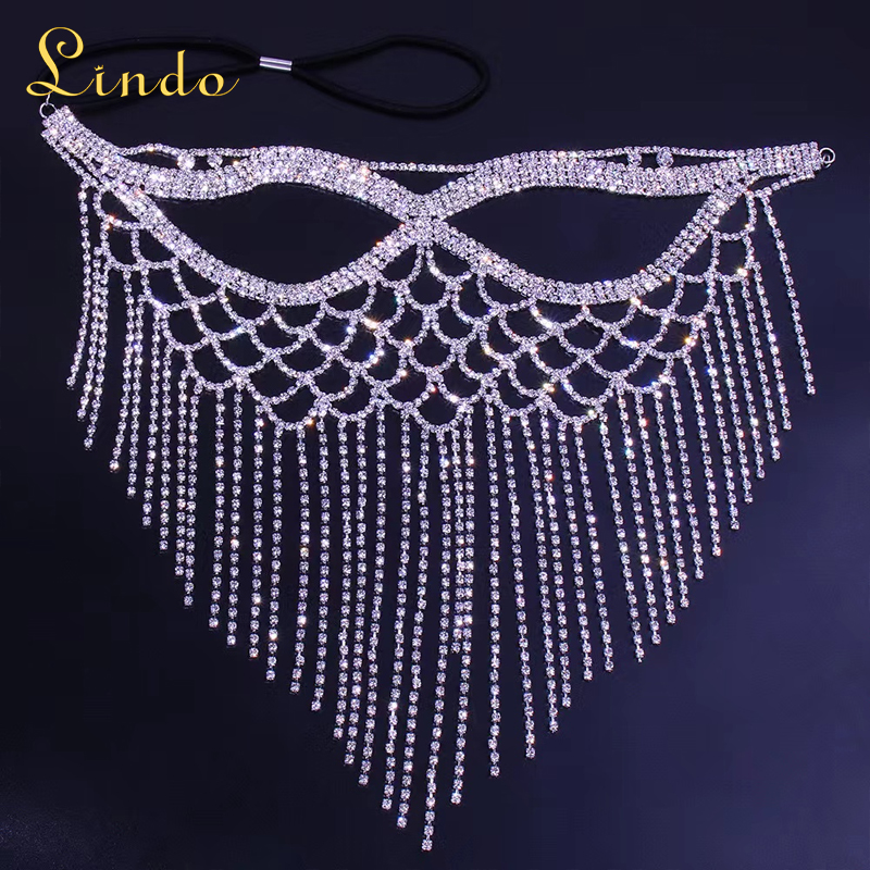 Silver Color Masquerade Masks​ Face Chains for Women