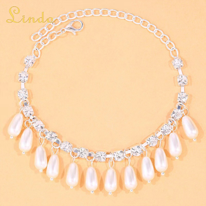Silver Color Pearl Anklet