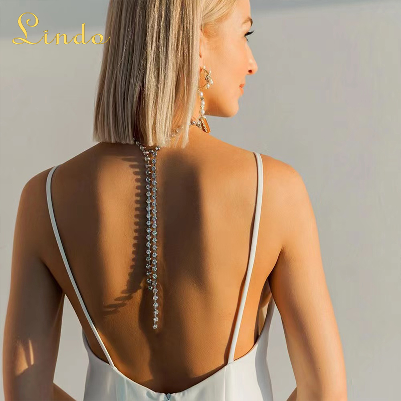 Silver Color Rhinestone Backdrop Necklace