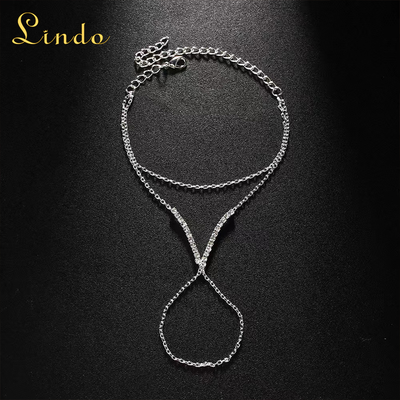 Silver Color Finger Bracelet Chain with V