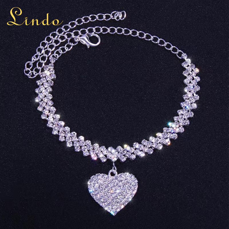 Silver Heart Ankle Bracelet​ for Women