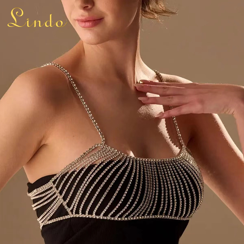 Sparkling Rhinestone Bra Top for Women