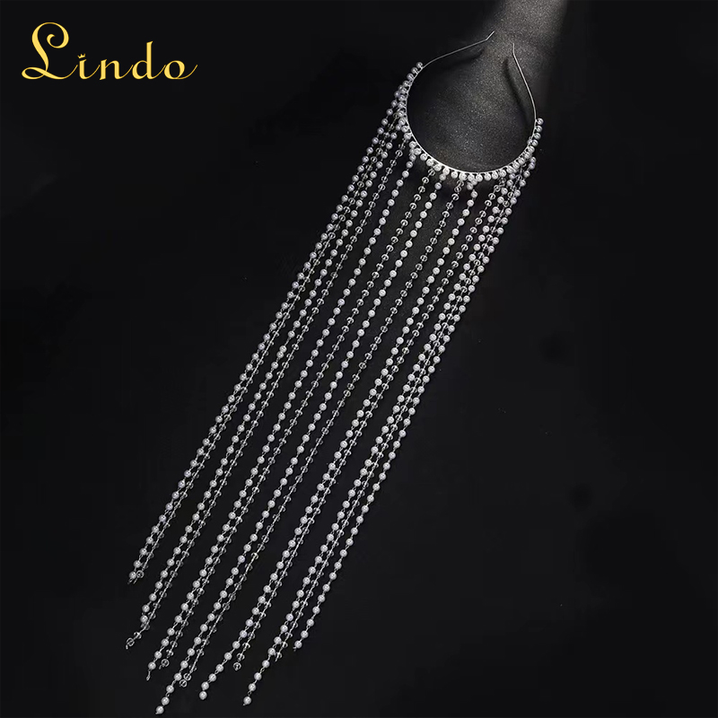 Tassel Headband with Pearls