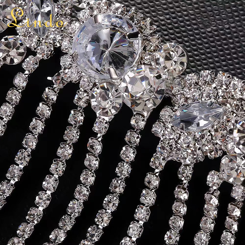 Tassel Rhinestone Headpiece Chain with Crystal Decor