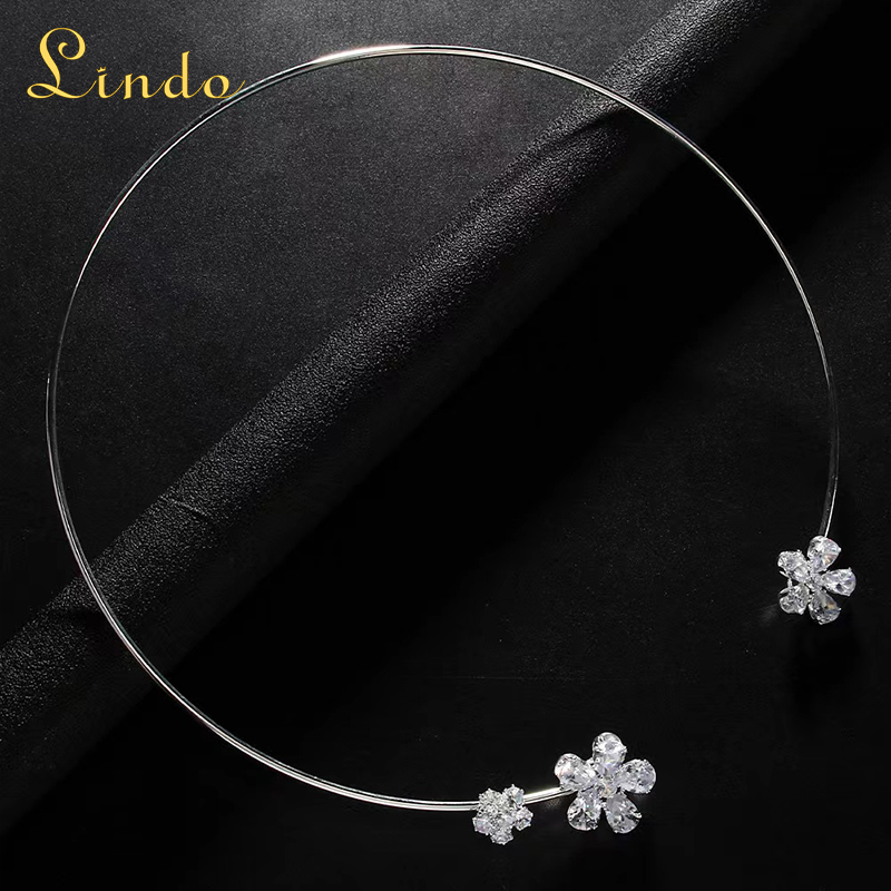Flower Metal Choker Necklace