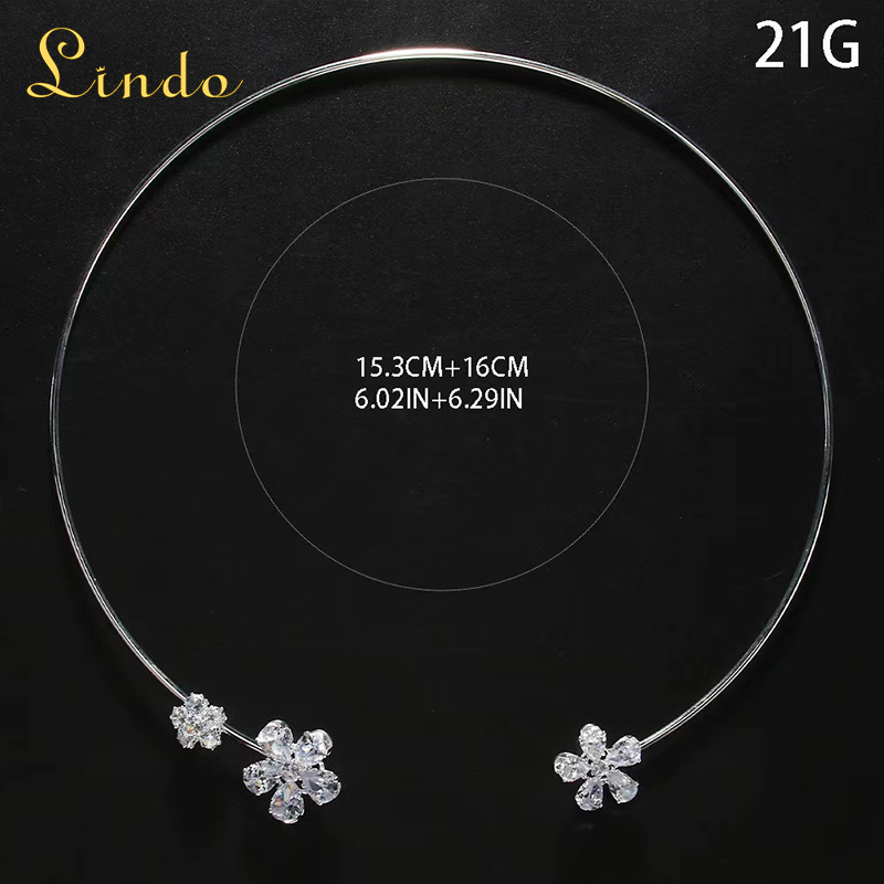 Flower Metal Choker Necklace