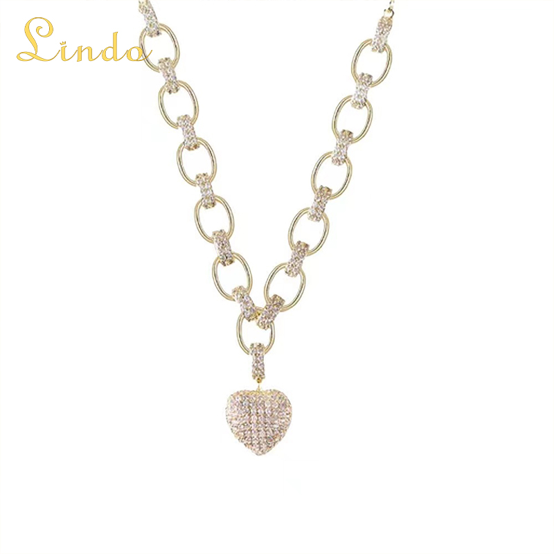Dainty Heart Chain Choker Necklacev